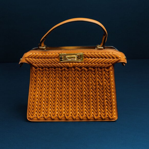 Verano Hill Handbags - Verano Hill Dianne Woven Leather Handbag – Brown – NWOT